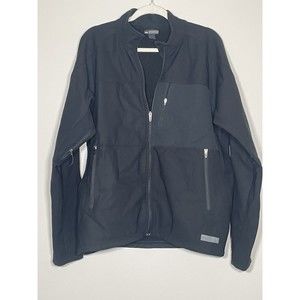 REI Jacket Men's Size Large L Full Zip Black Fleece Lined Many Zipper Pockets